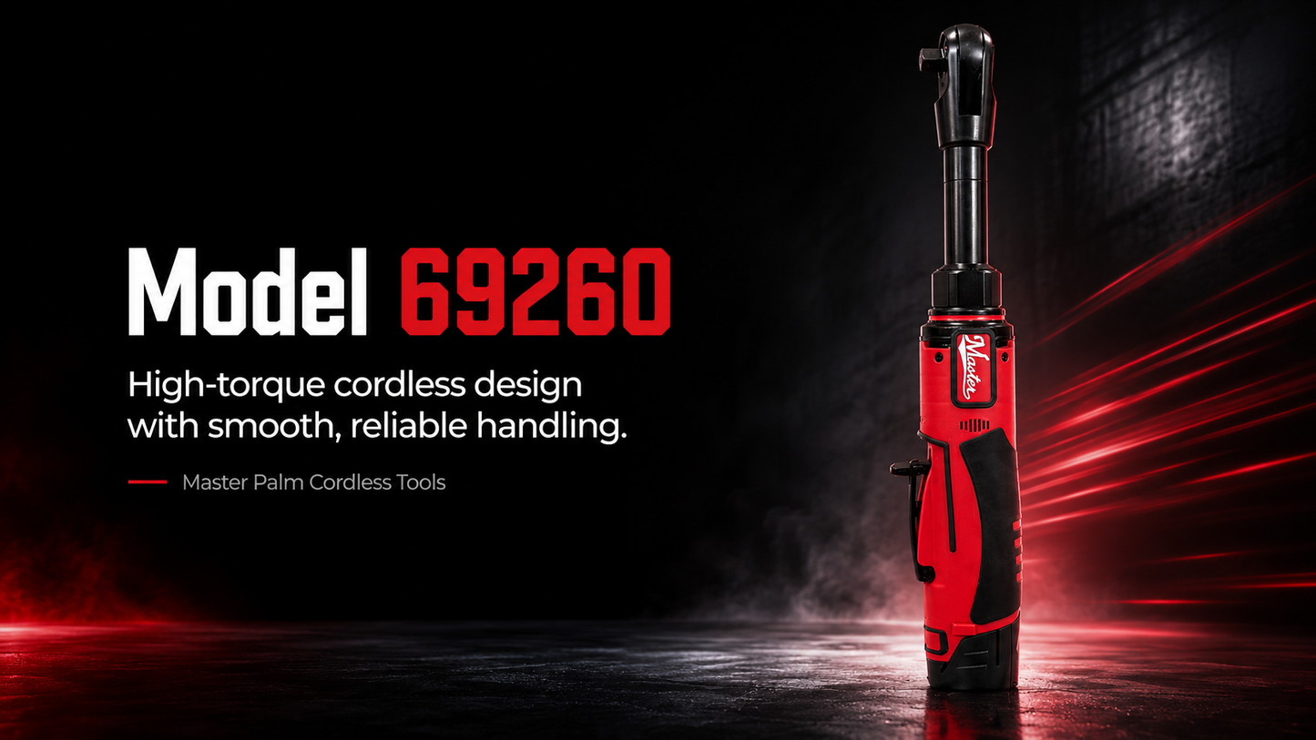 Industrial 3/8" Cordless Extended Ratchet Wrench - 12V - 45 ft/lb