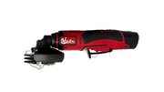 A red and black Milwaukee cordless angle grinder with a black cutting wheel attachment, shown on a plain white background.