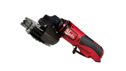 A red and black Master cordless oscillating multi-tool with a wire brush attachment, shown on a plain white background.