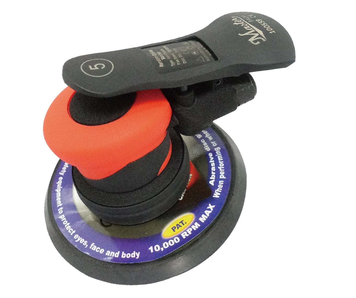 Lijadora neumática de palma antiestática de doble órbita Master Palm con bajo consumo de aire y gatillo con funda protectora