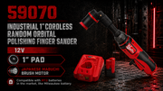Industrial 1 inch cordless random orbital polishing finger sander